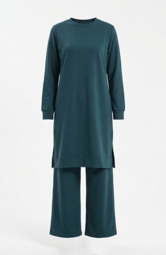 Trainingsanzug-Set Mit Schlitzdetail 3083-19 Petrol 3083-19