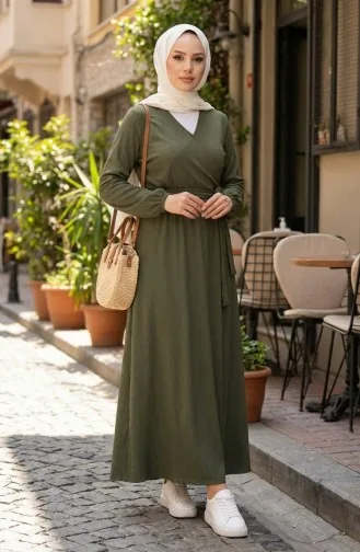 Bürümcük Robe à Nouer Sur Le Côté 1033-01 Khaki 1033-01