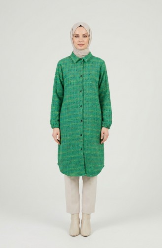 Full-Length Buttoned Lumberjack Winter Tunic 2506-01 Green 2506-01