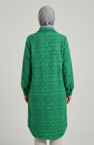 Full-Length Buttoned Lumberjack Winter Tunic 2506-01 Green 2506-01