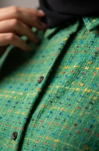 Full-Length Buttoned Lumberjack Winter Tunic 2506-01 Green 2506-01