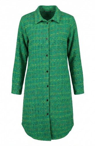 Full-Length Buttoned Lumberjack Winter Tunic 2506-01 Green 2506-01