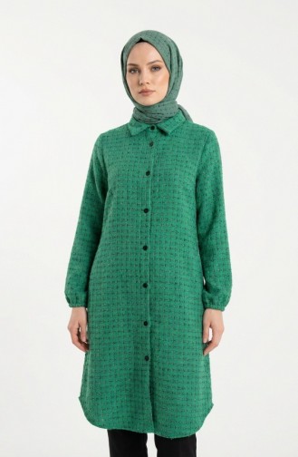 Full-Length Buttoned Lumberjack Winter Tunic 2506A-01 Green 2506A-01