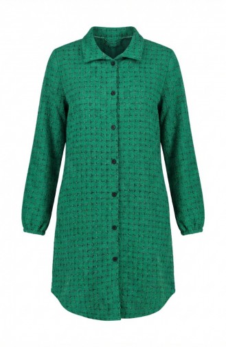 Full-Length Buttoned Lumberjack Winter Tunic 2506A-01 Green 2506A-01