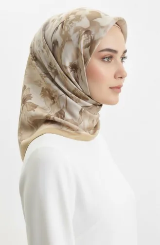 وشاح كهرماني منقوش 70325-07 لون زعفراني 70325-07
