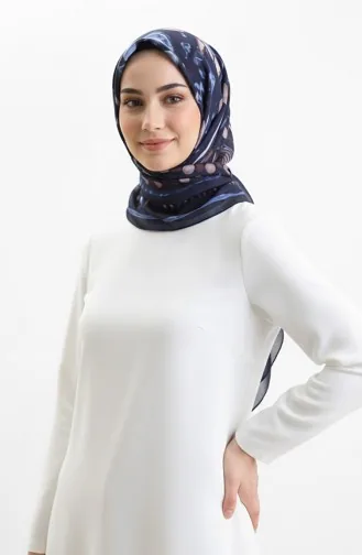 Écharpe à Motif Ambre 70326-03 Bleu Marine Indigo 70326-03