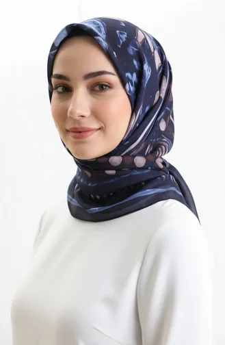 Écharpe à Motif Ambre 70326-03 Bleu Marine Indigo 70326-03