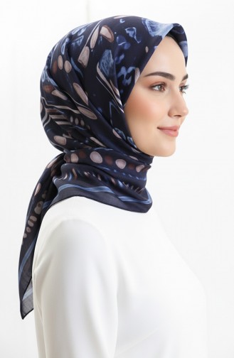 Amber Patterned Scarf 70326-03 Navy Blue Indigo 70326-03