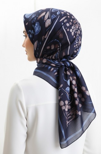 Amber Patterned Scarf 70326-03 Navy Blue Indigo 70326-03