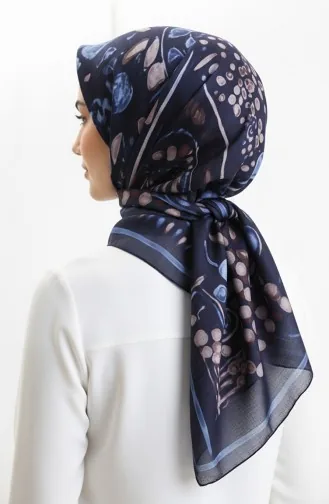 Écharpe à Motif Ambre 70326-03 Bleu Marine Indigo 70326-03