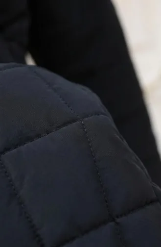 Veste à Capuche Grande Taille Avec Ceinture 6345-01 Noire 6345-01