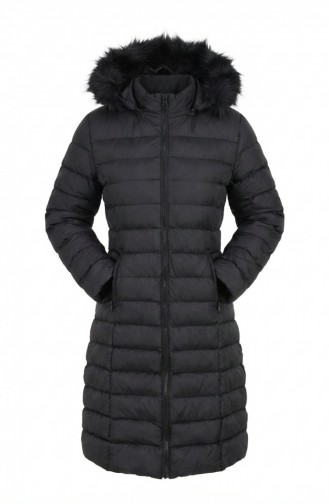 Hooded Zippered Puffer Jacket 0168-02 Black 0168-02