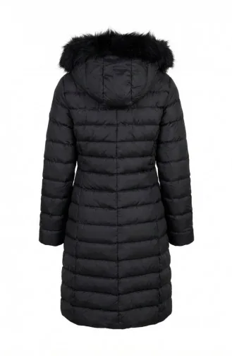 Kapüşonlu Fermuarlı Şişme Mont 0168-02 Siyah