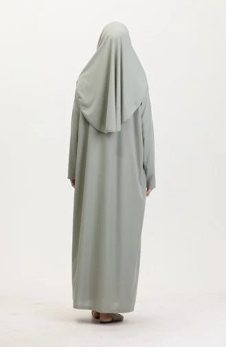 Praktische Gebedsjurk In Groot Formaat Met Tas 1975-10 Çağla Yesil 1975-11