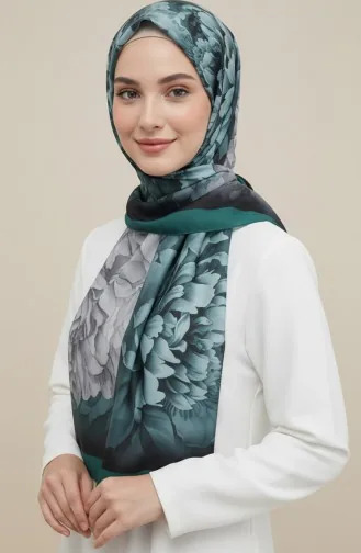 Floral Patterned Scarf 1014-05 Emerald Green 1014-05