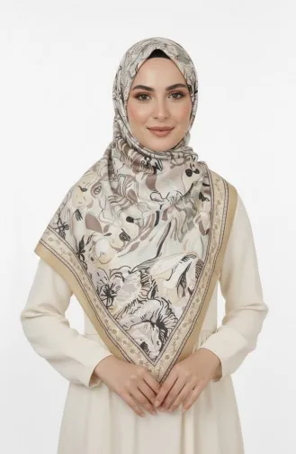 Katoenen Coconsjaal Met Patroon 70327-01 Mosterd Mintgroen 70327-01