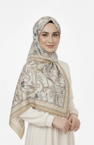 Katoenen Coconsjaal Met Patroon 70327-01 Mosterd Mintgroen 70327-01