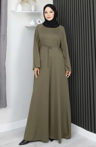 Oysho Stoffkleid Mit Gürtel Khaki 2162-01 2162-01