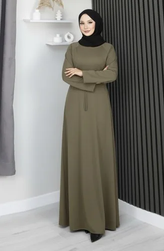 Oysho Stoffkleid Mit Gürtel Khaki 2162-01 2162-01