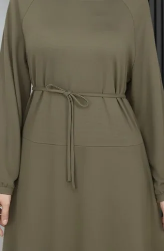 Oysho Stoffkleid Mit Gürtel Khaki 2162-01 2162-01
