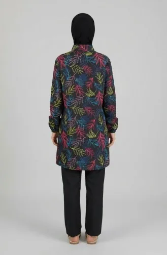 Tesettür Mayo Tropikal Desen 3 Lü Takım 1903-02 Fuşya 1903-02