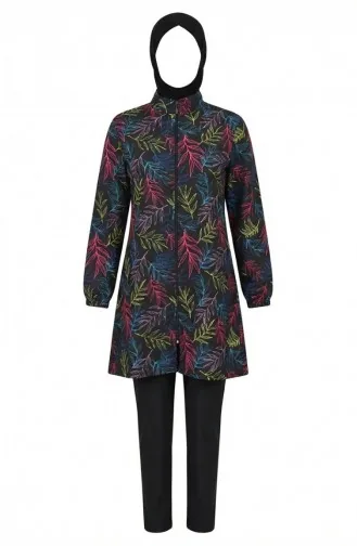 Tesettür Mayo Tropikal Desen 3 Lü Takım 1903-02 Fuşya 1903-02