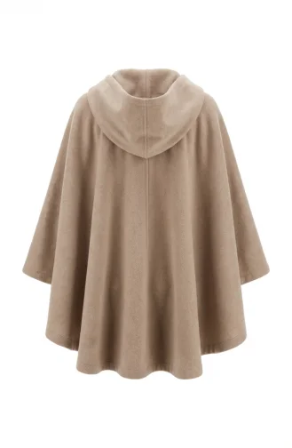 Winterponcho Aus Kaschmir Mit Kapuze Und Reißverschluss 0241-03 Nerz 0241-03