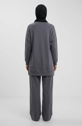 Ensemble Deux Pièces En Tissu Oysho Orné D`épaules 0240-04 Anthracite 0240-04