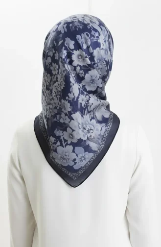 Patterned Amber Scarf 70325-08 Navy Blue 70325-08