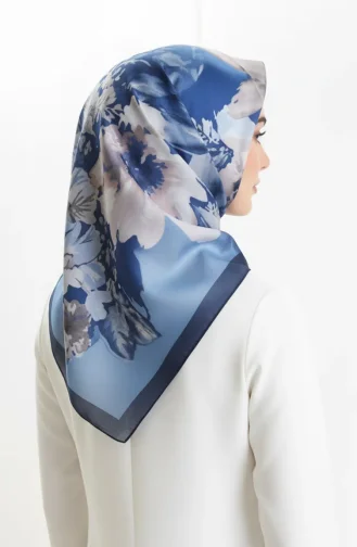 Patterned Amber Scarf 70325-13 Navy Blue Indigo 70325-13