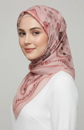 Écharpe à Motif Ambre 70326-08 Rose Poudré 70326-08