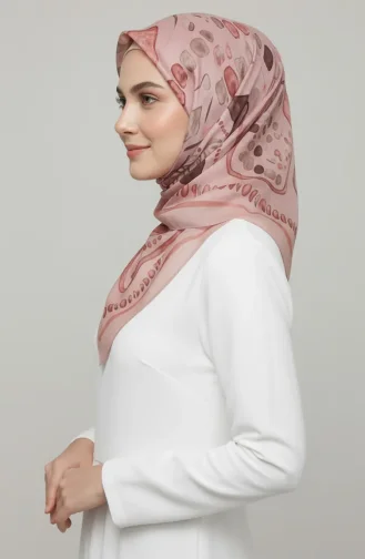 Écharpe à Motif Ambre 70326-08 Rose Poudré 70326-08