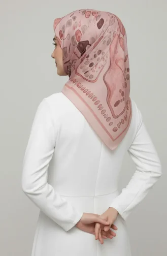 Écharpe à Motif Ambre 70326-08 Rose Poudré 70326-08