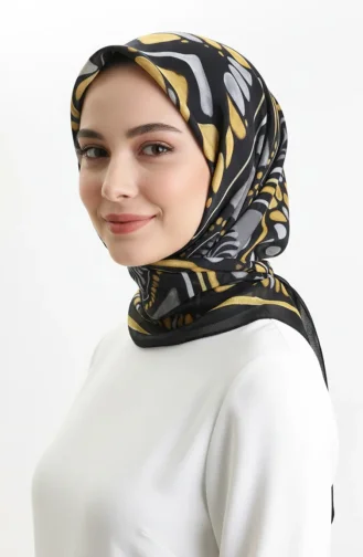 Écharpe à Motif Ambre 70326-09 Noir Jaune 70326-09