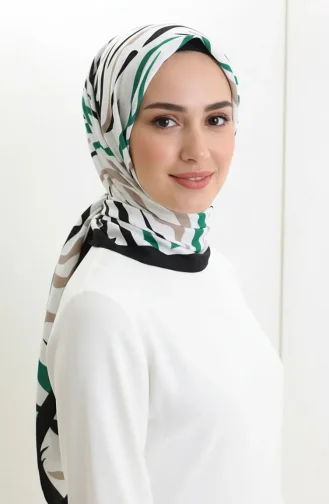 Écharpe Capri à Motifs 70347-03 Noir Vert 70347-03