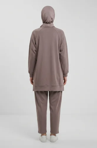 Ensemble Deux Pièces En Tissu Oysho Avec Pierres Aux épaules 0240-05 Vison 0240-05