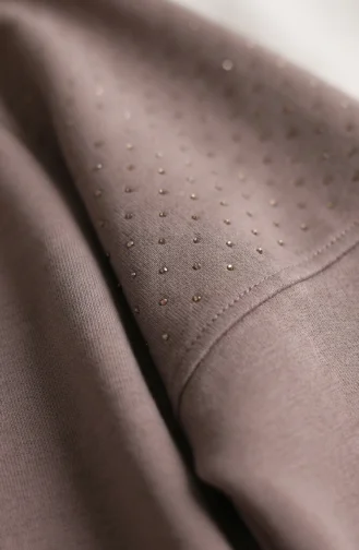 Ensemble Deux Pièces En Tissu Oysho Avec Pierres Aux épaules 0240-05 Vison 0240-05