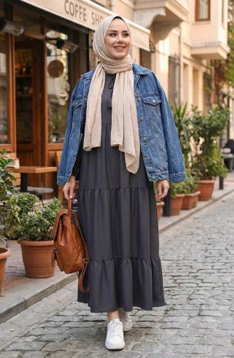 Robe à Volants Et Col à Volants 4107-12 Fumée 4107-12