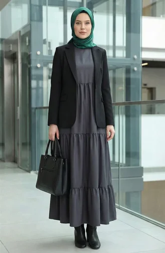 Robe à Volants Et Col à Volants 4107-12 Fumée 4107-12