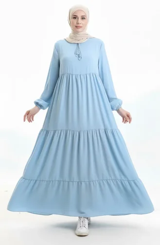 Robe à Volants Et Col à Volants 4107-16 Bleu Bébé 4107-16