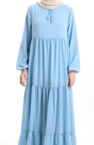 Robe à Volants Et Col à Volants 4107-16 Bleu Bébé 4107-16