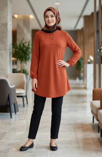 سترة بأزرار أمامية 1712A-01 تيراكوتا 1712A-01