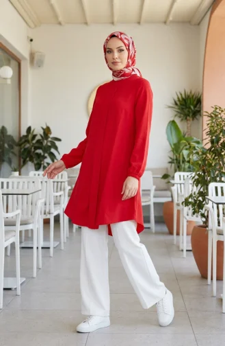 Tunique Boutonnée Sur Le Devant 1822-02 Rouge 1822-02