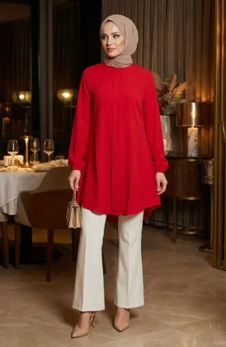 Tunique Boutonnée Sur Le Devant 1822-02 Rouge 1822-02