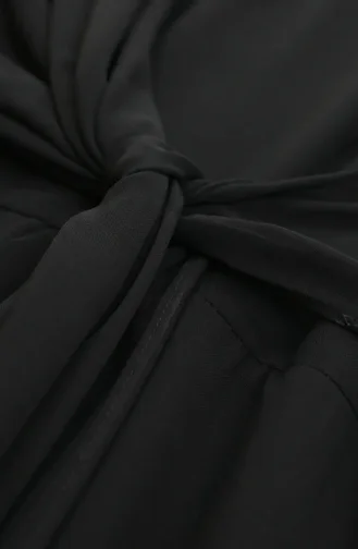 Robe De Soirée Sobre Ceinturée 5702-04 Noire 5702-04