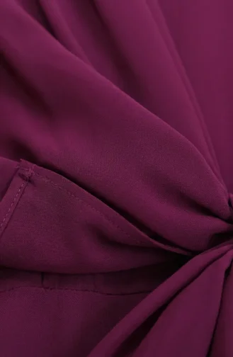 Belted Modest Evening Dress 5702-05 Plum 5702-05