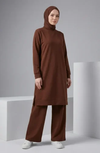 Trainingsanzug-Set Mit Schlitzdetail 3083-24 Braun 3083-24