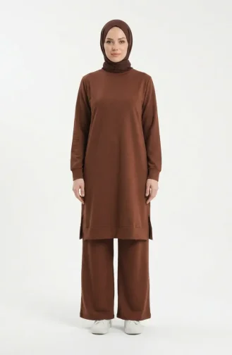 Trainingsanzug-Set Mit Schlitzdetail 3083-24 Braun 3083-24