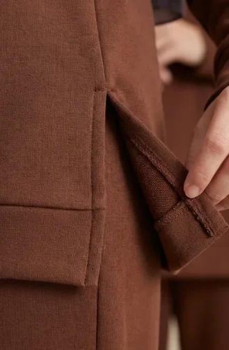 Trainingsanzug-Set Mit Schlitzdetail 3083-24 Braun 3083-24