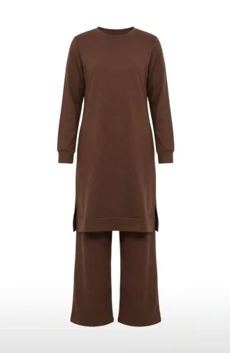 Trainingsanzug-Set Mit Schlitzdetail 3083-24 Braun 3083-24